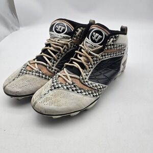 Warrior Burn 6.0 Shoes Mens Size 11.5 White Black Lacrosse Cleats Spikes